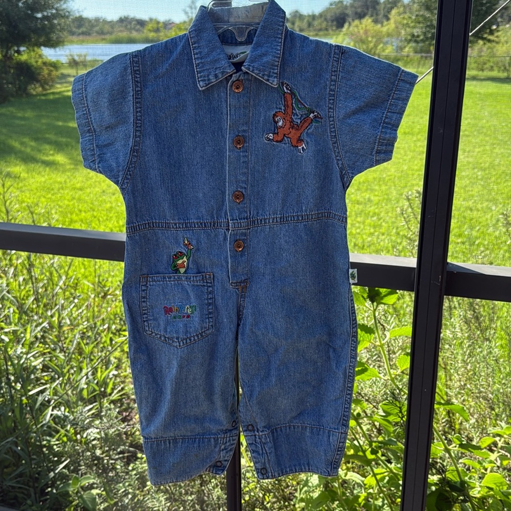 Rare vintage rainforest cafe denim jumper so3 12 months